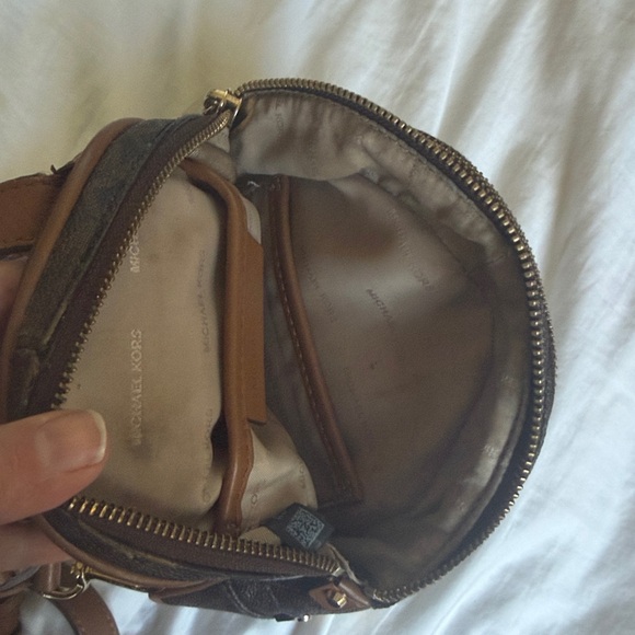 New MK Brown Patterned Mini Backpack - Picture 10 of 12